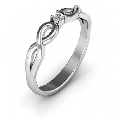 Classic Solitare Sparkle Ring with Infinity Band - The Handmade ™