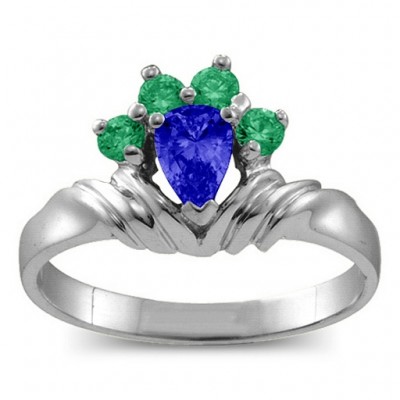 Crown Pear 2-8 Stones Ring - The Handmade ™