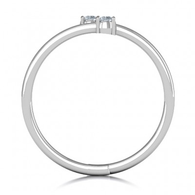 Diagonal Dazzle Ring With 2-3 Gemstones - The Handmade ™