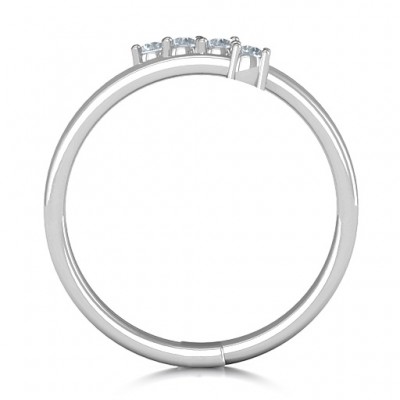 Diagonal Dazzle Ring With 4-5 Gemstones - The Handmade ™