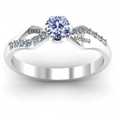 Dimpled Solitaire with Accents Ring - The Handmade ™
