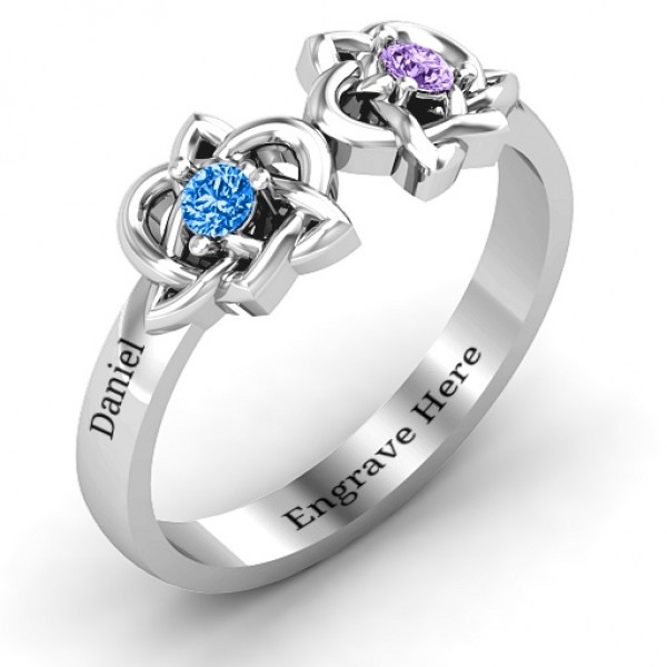 Double Celtic Gemstone Ring - The Handmade ™