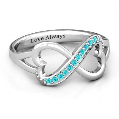 Double Heart Infinity Ring with Accents - The Handmade ™