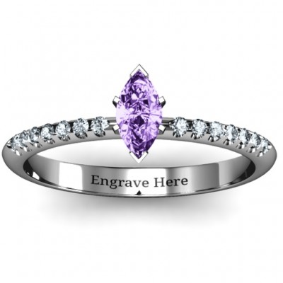 Elegant Marquise with Accent Band Ring - The Handmade ™