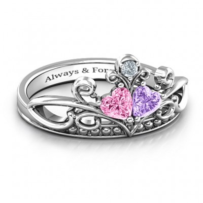Ever Enchanted Double Heart Tiara Ring - The Handmade ™