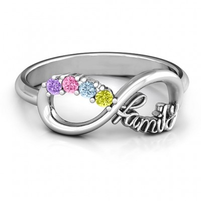 Family Infinite Love with Stones Ring - The Handmade ™