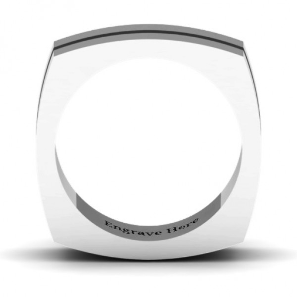 Fissure Grooved Square-shaped Men's Ring - The Handmade ™