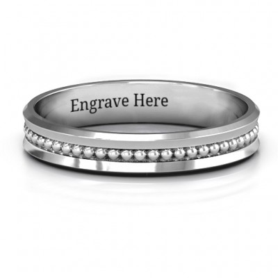 Forge Beaded Groove Bevelled Women's Ring - The Handmade ™