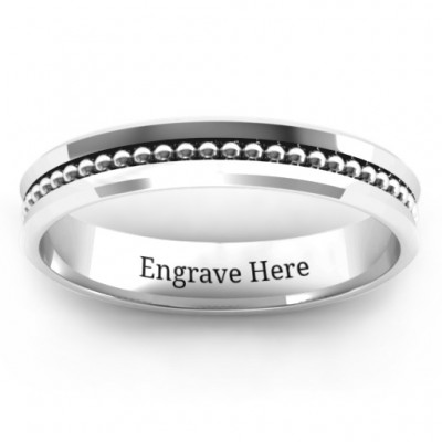 Forge Beaded Groove Bevelled Women's Ring - The Handmade ™