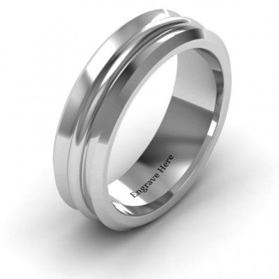 Forge Bevelled and Banded Men's Ring - The Handmade ™