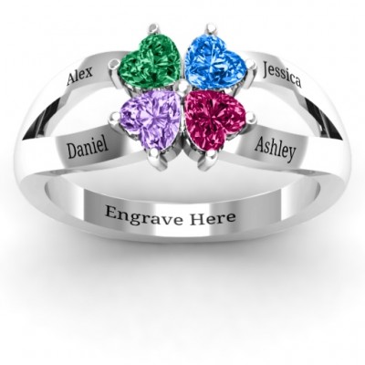 Four Clover Hearts Ring - The Handmade ™