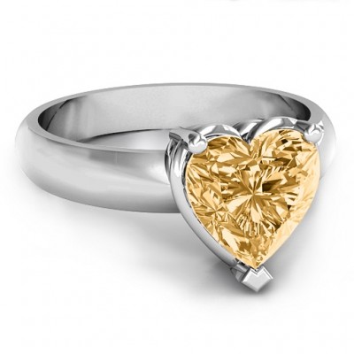 Heart Stone in a Double Gallery Setting Ring - The Handmade ™