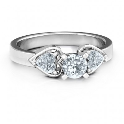 Hearts and Stones Solitaire Ring - The Handmade ™