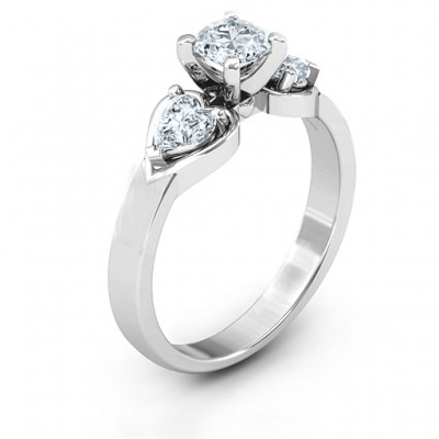 Hearts and Stones Solitaire Ring - The Handmade ™
