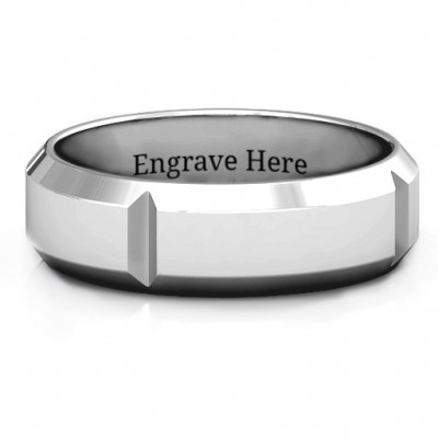 Hercules Quad Bevelled and Grooved Men's Ring - The Handmade ™