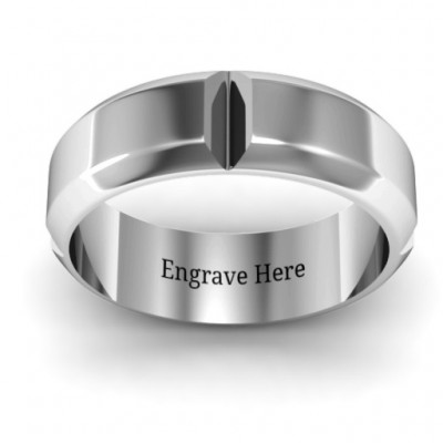 Hercules Quad Bevelled and Grooved Men's Ring - The Handmade ™