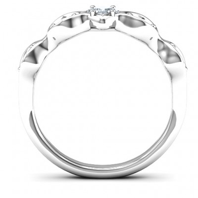 Infinite Wave with Princess Cut Centre Stone Ring - The Handmade ™
