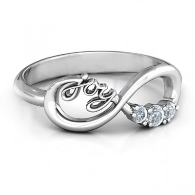 Joy Infinity Ring with 3 Stones - The Handmade ™
