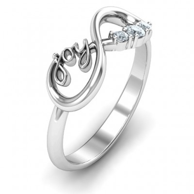 Joy Infinity Ring with 3 Stones - The Handmade ™