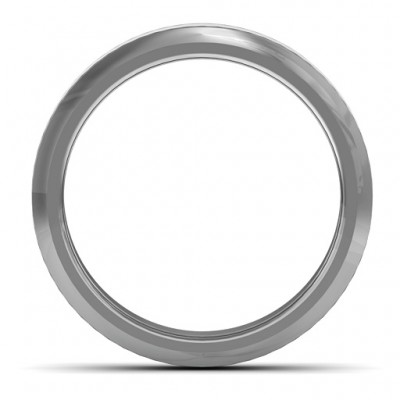 Men's Beveled Edge Brushed Centre Tungsten Ring - The Handmade ™