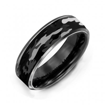 Men's Black Camouflage Tungsten Ring - The Handmade ™