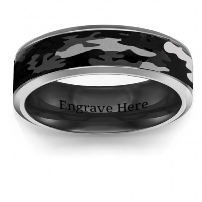 Men's Black Camouflage Tungsten Ring - The Handmade ™