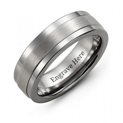 Men's Plain Centre Tungsten Band Ring - The Handmade ™
