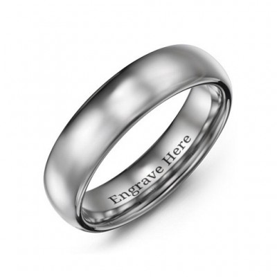 Men's Polished Tungsten Dome 6mm Ring - The Handmade ™