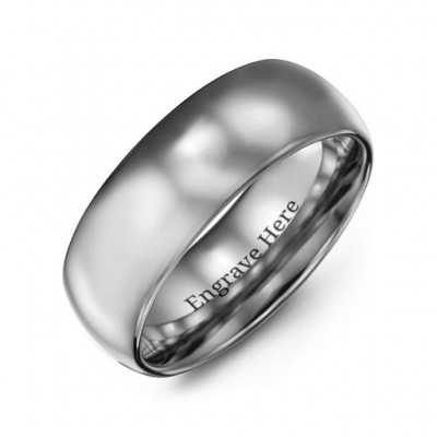 Men's Polished Tungsten Dome 8mm Ring - The Handmade ™