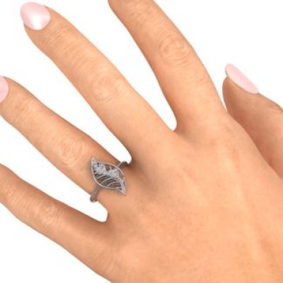 Mint to Be Cage Leaf Ring with Accents - The Handmade ™