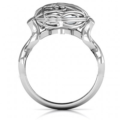 Mum heart Caged Hearts Ring with Infinity Band - The Handmade ™