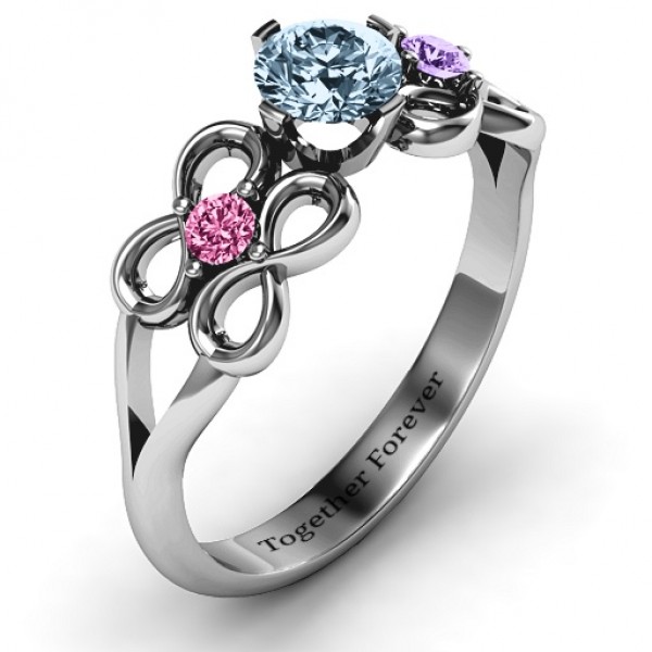 Quad Infinity Ring with Centre stone and Dual Accent Ring - The Handmade ™
