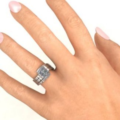 Quad Princess Stone Ring with Accents - The Handmade ™