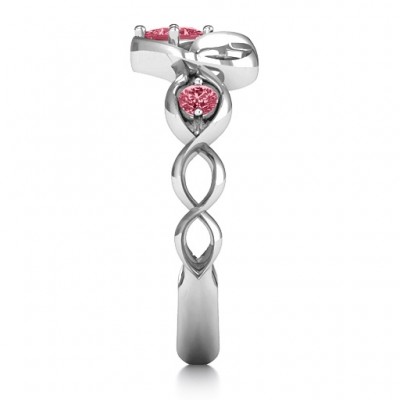Shimmering Infinity Princess Stone Heart Ring - The Handmade ™