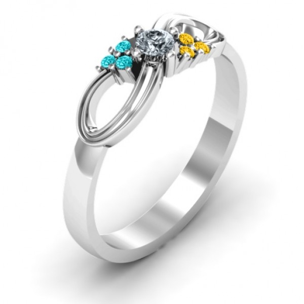 Solitaire Infinity Ring with Accents - The Handmade ™