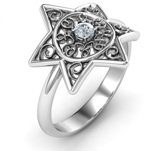 Star of David with Filigree Ring - The Handmade ™