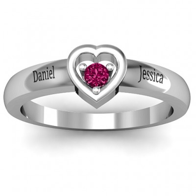 Silver Solitaire Heart Ring - The Handmade ™