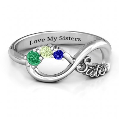 Silver 2-4 Stone Sisters Infinity Ring - The Handmade ™