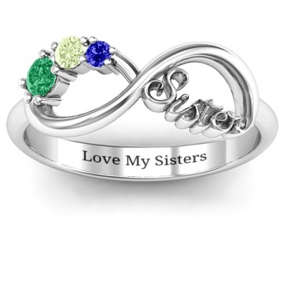 Silver 2-4 Stone Sisters Infinity Ring - The Handmade ™