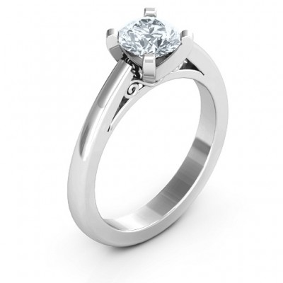Silver Adoration Solitaire Ring - The Handmade ™