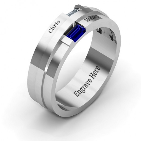 Silver Baguette Men's Ring - The Handmade ™