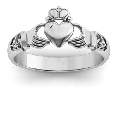 Silver Celtic Knotted Claddagh Ring - The Handmade ™