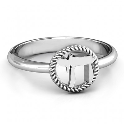 Silver Chai with Braided Halo Ring - The Handmade ™
