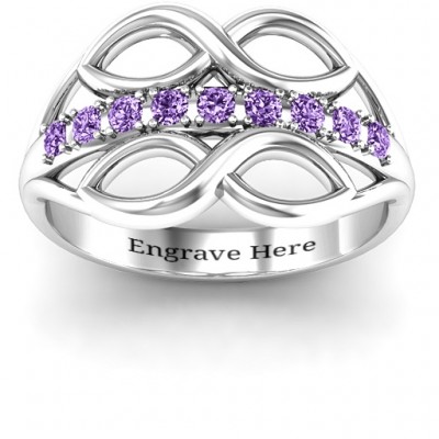Silver Double Infinity Ring with Accents - The Handmade ™