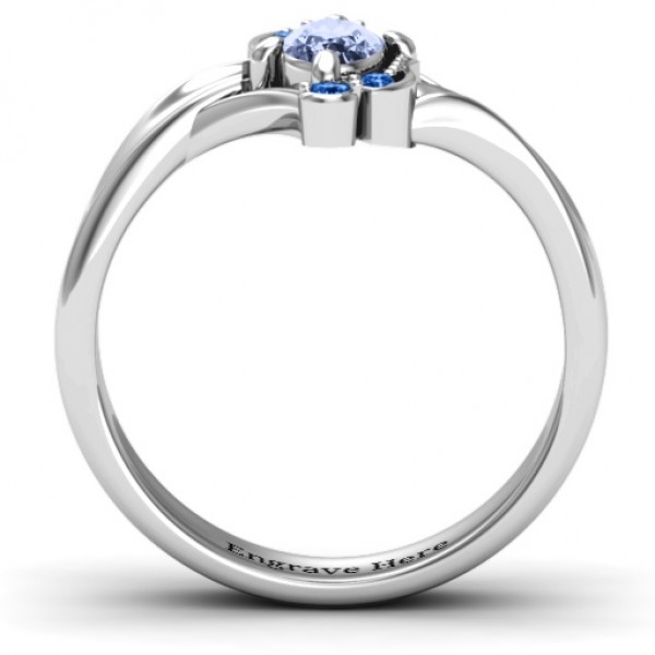Silver Fancy Oval Asymmetrical Ring - The Handmade ™