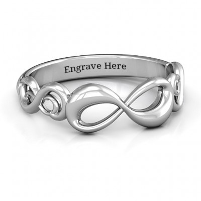 Silver Groovy Infinity Ring - The Handmade ™
