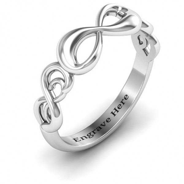 Silver Groovy Infinity Ring - The Handmade ™