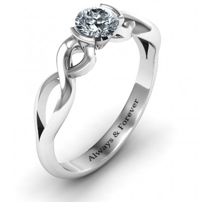 Silver Half Bezel Infinity Ring - The Handmade ™
