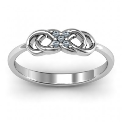 Silver Infinity Knot Ring with Accents - The Handmade ™