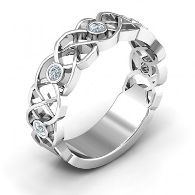 Silver Intertwined Love Band Ring - The Handmade ™
